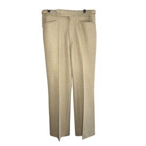 Men's Groovy 70s Roos Atkins Tan Double Knit Pants 34 Waist